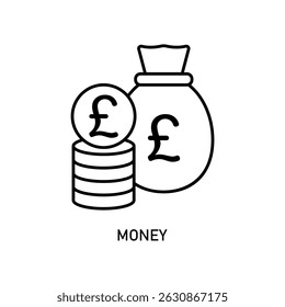 Icon a money, isolated against a clean background.