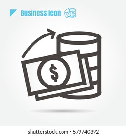 icon Money profit success graph, websites Line vector illustration. on white background