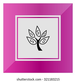 Icon of money tree with dollar signs on leaves