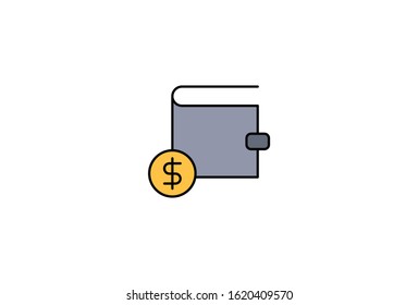 Icon Money , Wallet , Business , Finance Vector Illustrator Simple Design