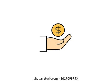 Icon Money , Wallet , Coins , Finance , Business Vector Illustrator Simple Design