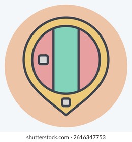Icon Mongolia. related to Kazakhstan symbol. color mate style. design editable