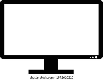 Icon Monitor display TV computer 2D Vector