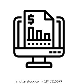 Icon Monitor Graph With Style Outline 