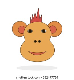 Icon monkey head on a white background