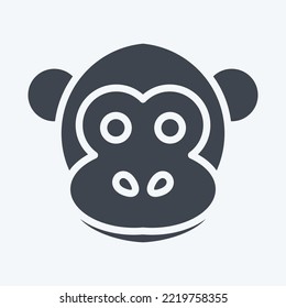 Icon Monkey. related to Animal Head symbol. glyph style. simple design editable. simple illustration. cute. education
