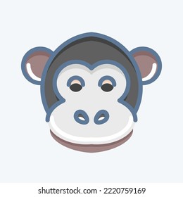 Icon Monkey. related to Animal Head symbol. doodle style. simple design editable. simple illustration. cute. education