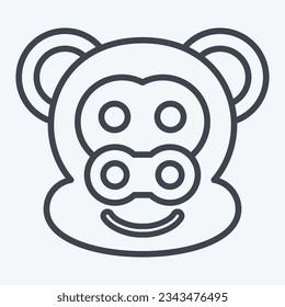Icon Monkey. related to Animal symbol. line style. simple design editable. simple illustration