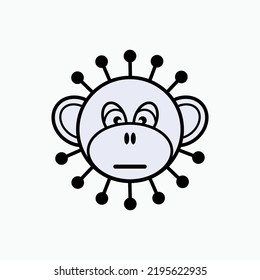 Icon Monkeypox Virus. Zoonotic,  Infectious Disease Symbol - Vector.