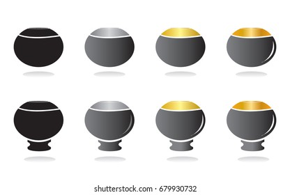 Icon of monk's alms bowl. Vector illustration