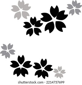 Icon of the monochromatic card of simple cherry blossoms