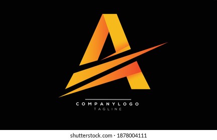 A icon monogram letter text alphabet logo design