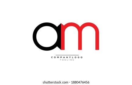 Logo-Design des AM-Symbols für Monogramm-Buchstaben