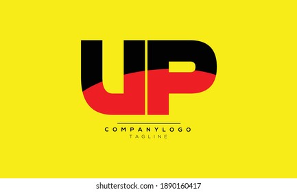 UP icon monogram letter text alphabet logo design