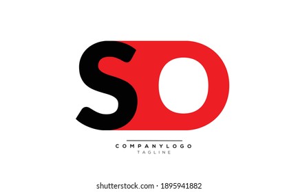 SO icon monogram letter text alphabet logo design