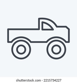 Icon Monster Car. suitable for Automotive symbol. line style. simple design editable. design template vector. simple illustration