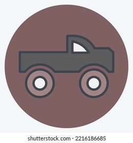 Icon Monster Car. suitable for Automotive symbol. color mate style. simple design editable. design template vector. simple illustration