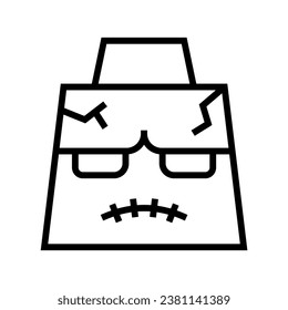 icon monster shopping bag halloween, Halloween icon, Spooky, Scary, Horor, Simple and Minimalist icon