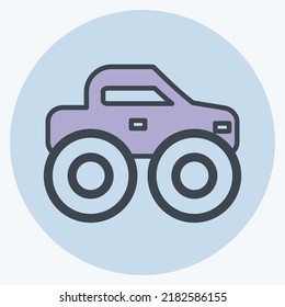 Icon Monster Truck. suitable for Education symbol. color mate style. simple design editable. design template vector. simple illustration