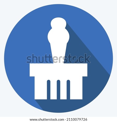 Icon Monument Display - Long Shadow Style- Simple illustration, Good for Prints , Announcements, Etc