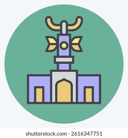 Icon Monument. related to Kazakhstan symbol. color mate style. design editable