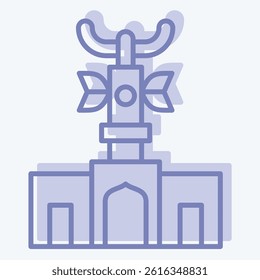 Icon Monument. related to Kazakhstan symbol. two tone style. design editable