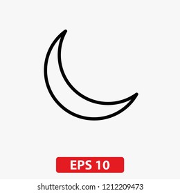 icon of the moon. Crescent