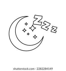 icon of the moon, sleep, vector illustration