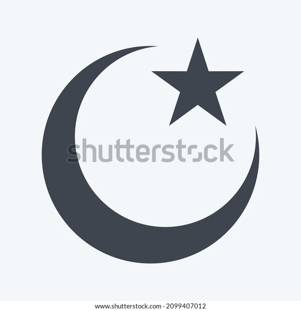 Icon Moon and Star - Glyph Style -\
Simple illustration,Design Icon vector, Good for prints, posters,\
advertisements, announcements, info graphics,\
etc.