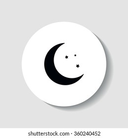 Icon moon with stars.