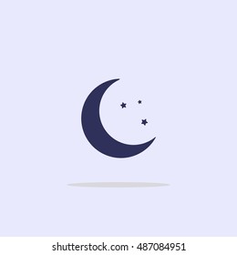 Icon moon with stars.
