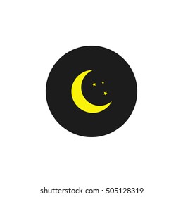 Icon moon with stars.