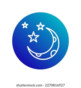 icon moon and stars, icon Ramadan, vector illustration, editable color