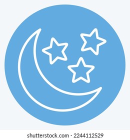 Icon Moon and Stars. related to Stars symbol. blue eyes style. simple design editable. simple illustration. simple vector icons