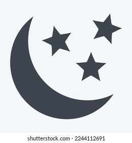 Icon Moon and Stars. related to Stars symbol. glyph style. simple design editable. simple illustration. simple vector icons