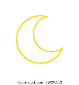 icon Moon vector illustration.  yellow contour on a white background. line