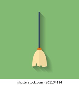 Icon of Mop or Broom. Flat style