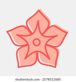 Icon morning glory. Beautiful flowers elements. Icon in two tone style.
