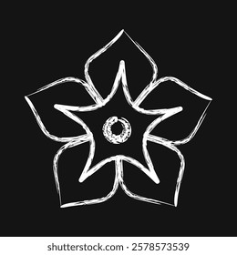 Icon morning glory. Beautiful flowers elements. Icon in chalk style.