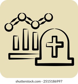 Ícone Mortalidade. relacionado ao símbolo de Seath. estilo desenhado à mão. ilustração simples