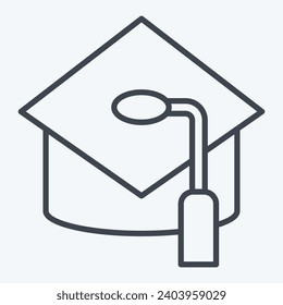 Icon Mortar Board. related to Hat symbol. line style. simple design editable. simple illustration