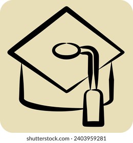 Icon Mortar Board. related to Hat symbol. hand drawn style. simple design editable. simple illustration