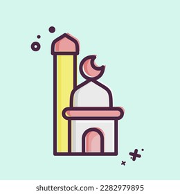 Icon Mosque. related to Eid Al Fitr symbol. islamic. ramadhan. simple illustration1