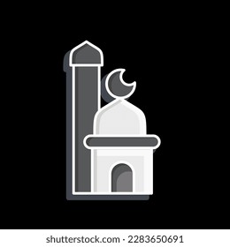Icon Mosque. related to Eid Al Fitr symbol. islamic. ramadhan. simple illustration1