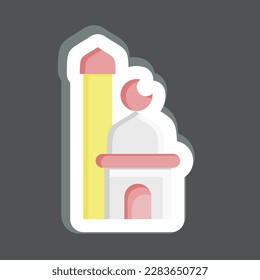 Icon Mosque. related to Eid Al Fitr symbol. islamic. ramadhan. simple illustration1