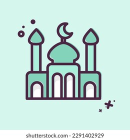 Icon Mosque. related to Eid Al Adha symbol. MBE Style. simple design editable. simple illustration