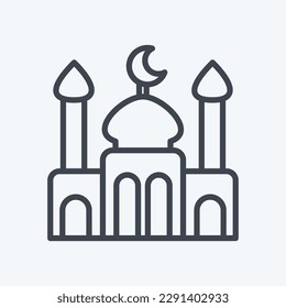 Icon Mosque. related to Eid Al Adha symbol. Line Style. simple design editable. simple illustration