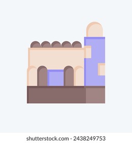 Icon Mosque. related to Qatar symbol. flat style. simple design illustration.
