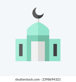 Icon Mosque. related to Ramadan symbol. flat style. simple design editable. simple illustration