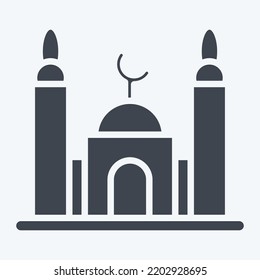 Icon Mosque. suitable for education symbol. glyph style. simple design editable. design template vector. simple illustration